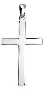 10K White Gold Cross Pendant