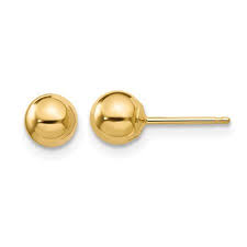 Gold Plated Ball Stud Earrings- 10mm