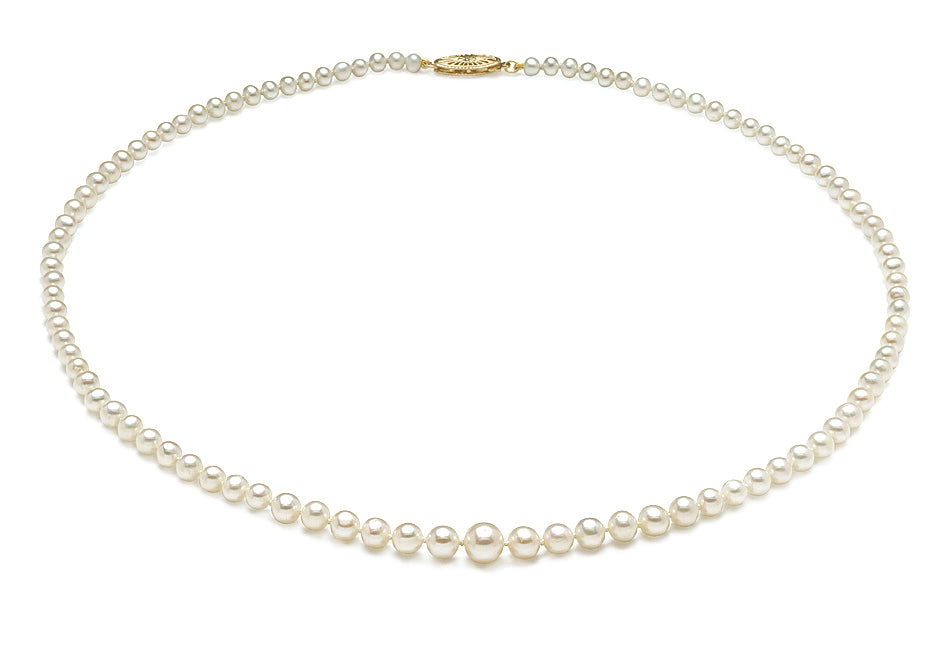 14K Yellow Gold Graduated Freshwater Pearl Strand Necklace