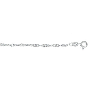 Sterling Silver Rhodium Singapore Chain