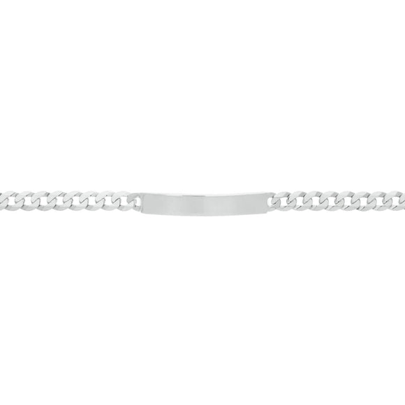 Sterling Silver Engravable Curb ID Bracelet