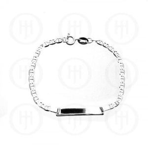 Sterling Silver Baby ID Bracelet Flat Marina with Heart Cutout