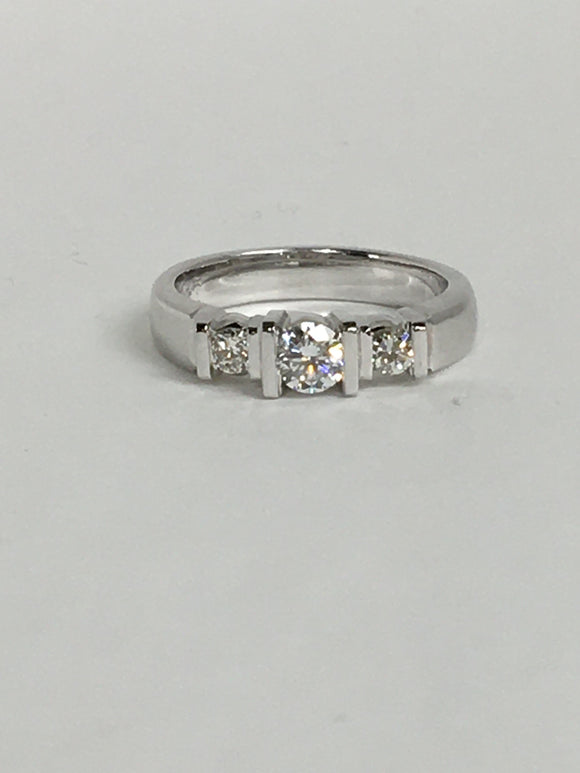 .48ctw Genuine Diamond Trinity Engagement Ring