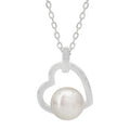 Sterling Silver Freshwater Pearl Heart Necklace