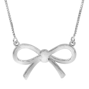 Sterling Silver Bow Tie Necklace