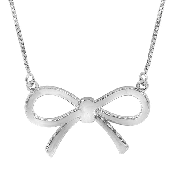 Sterling Silver Bow Tie Necklace