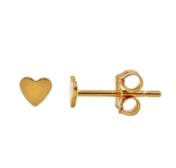 14K Gold Filled Heart Stud Earrings