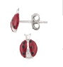 Sterling Silver and Enamel Ladybug Earrings