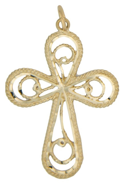 10K Filigree Cross Pendant