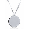 Sterling Silver Engravable Disc Necklace