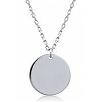 Sterling Silver Engravable Disc Necklace