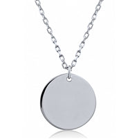 Sterling Silver Disc Pendant with Chain | 18"