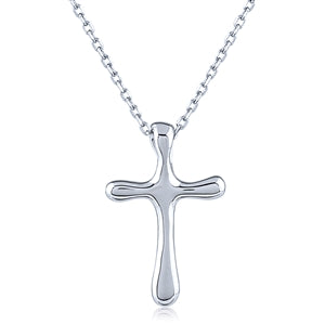 Plain Sterling Silver Cross Necklace