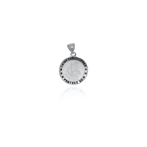 Sterling Silver Diamond Cut St. Christopher Pendant
