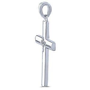 Sterling Silver Cross Pendant with Cubic Zirconia