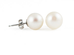 14K White Freshwater Pearl Earrings