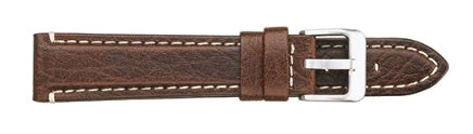 Brown Padded Stitched Leather Strap | 22mm