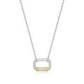 Gold Plated Sterling Silver Oblong Link Necklace