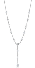 Sterling Silver Cubic Zirconia Multi-Shape Y- Necklace by Reign