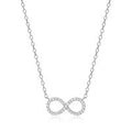 Sterling Silver Lab Diamond Infinity Necklace by Monte Luna
