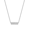 Sterling Silver Created White Sapphire Hexagon Pendant by ELLE