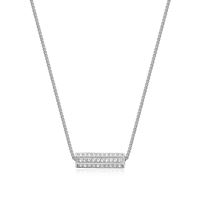Sterling Silver Created White Sapphire Hexagon Pendant by ELLE