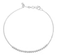 Sterling Silver Lab Diamond Linear Bracelet by Monte Luna