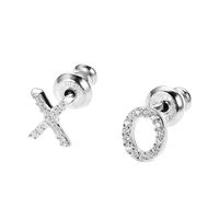 Sterling Silver Mis-matched X and O Earrings by Reign