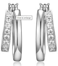 Sterling Silver Cubic Zirconia Double Hoop Earrings by Reign
