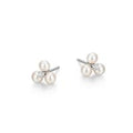 White Pearl Cluster Stud Earrings with Cubic Zirconia Accent by Reign