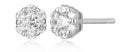 Sterling Silver Lab Diamond Cluster Studs by Monte Luna