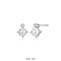 Pearl and Lab Created Diamond Stud Earrings by ELLE