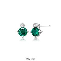 Lab Created Emerald and Diamond Stud Earrings by ELLE