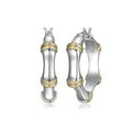 Two-tone "Bamboo Collection" Hoop Earrings by ELLE