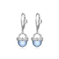 Sterling Silver Blue Quartz Drop Earrings by ELLE