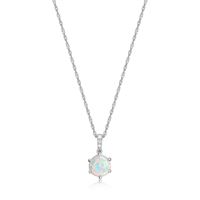 Sterling Silver Lab Created Opal Pendant by Reign