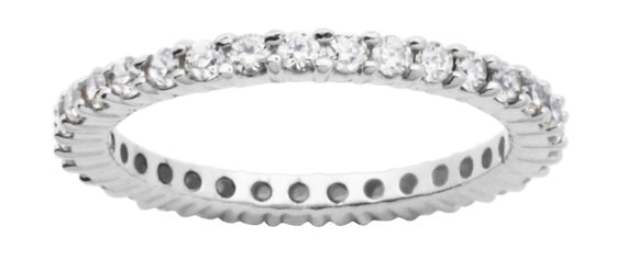 Sterling Silver Cubic Zirconia Eternity Band