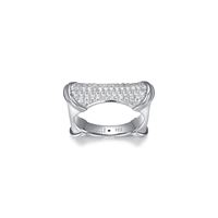Sterling Silver Square "Bamboo" Collection Ring by ELLE
