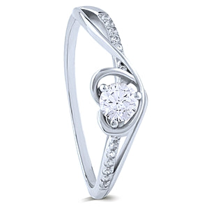 Sterling Silver Heart Ring with Cubic Zirconia