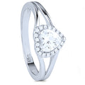 Sterling Silver Ring with Heart Shaped Cubic Zirconia