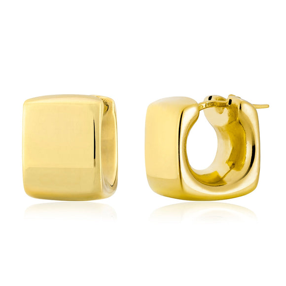 Bubble Square Hoops in Yellow by Miss Mimi