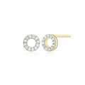 Gold Plated Sterling Silver Lab Diamond Earrings by Monte Luna