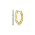 18K Gold Plated Lab Diamond Huggie Hoops by Monte Luna