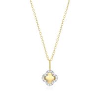 Gold Plated Lab Diamond Clover Necklace by Monte Luna