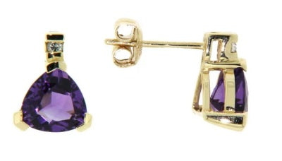 14K Genuine Amethyst Earrings