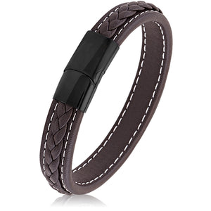 Genuine Brown Leather Bracelet | 9"