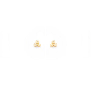 Sterling Silver Gold Plated Trifecta Studs