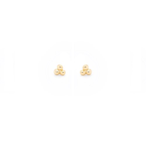 Sterling Silver Gold Plated Trifecta Studs