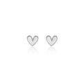 Sterling Silver Beaded Boarder Heart Studs