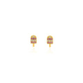 Gold Plated Colour Cubic Zirconia Popsicle Studs
